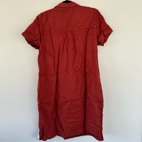 NWT GAP Chili Oil Red Midi T-Shirt Dress with Front Chest Pocket Size Large - Picture 6 of 6